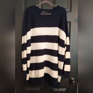 Striped Navy and White Women's Sweater